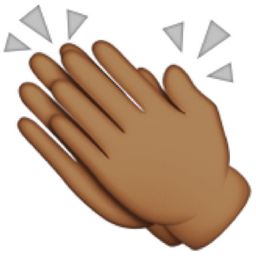 Deeper Brown Clapping Hands Sign