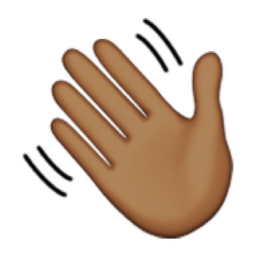 Deeper Brown Waving Hand Sign