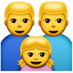 Family of Two Men with One Girl