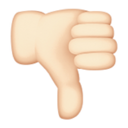 White Thumbs Down Sign